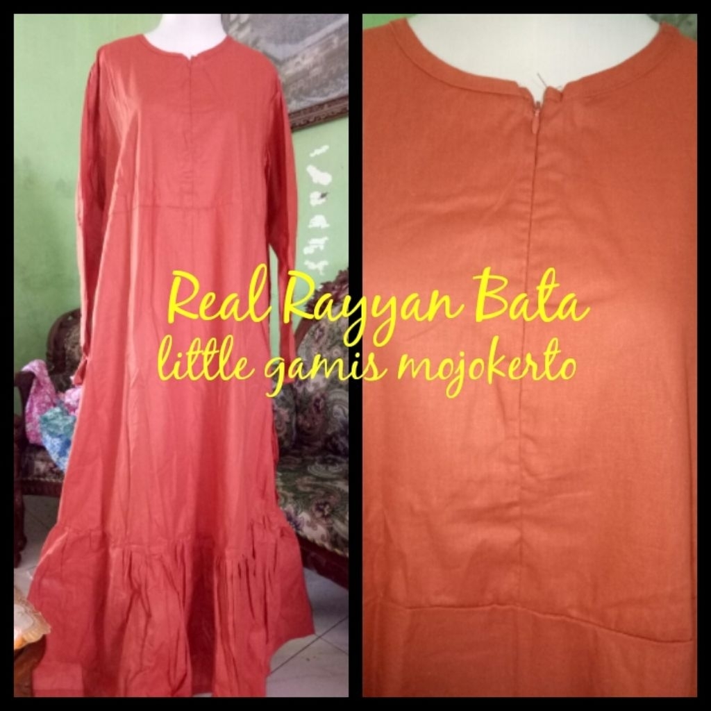 Gamis Rayyan Polos/Baju Gamis Katun/Gamis Busui Jumbo