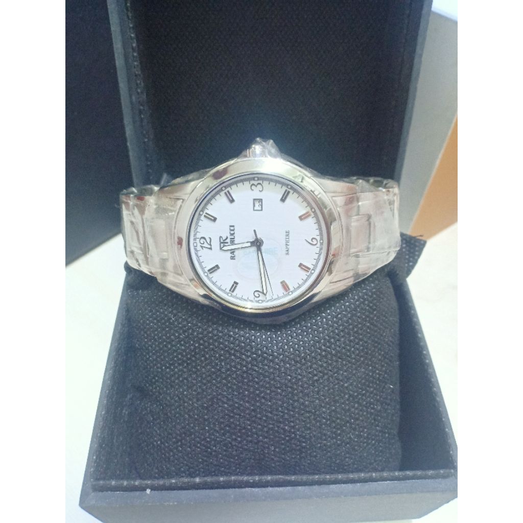 JAM TANGAN PRIA RAY RUCCI 3105M RANTAI KOMBINASI STAINLESS STEEL WATER RESISTANT 3 ATM ORI