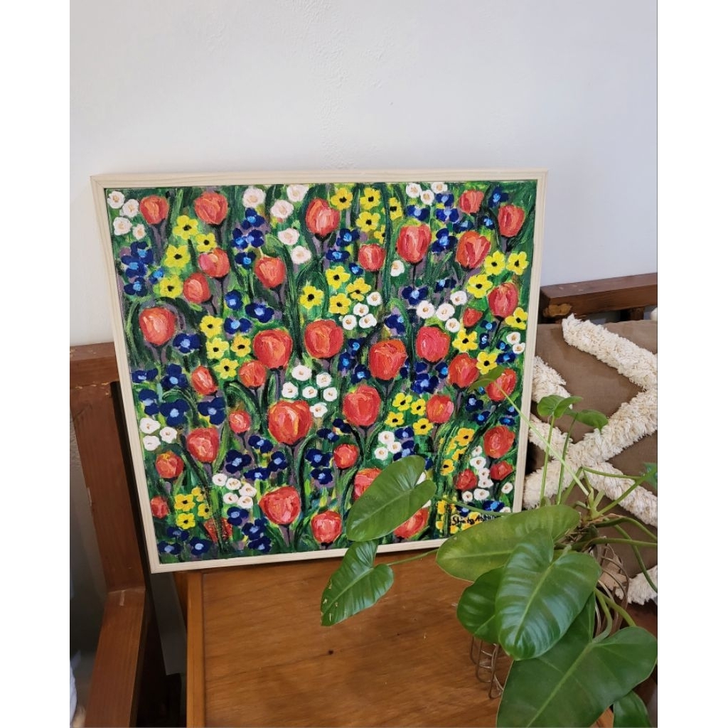 

Green Tulips with frame .Ukuran 52x52cm. Lukisan asli cat akrilik di kanvas+frame. Lukisan dinding. Pajangan dinding. Lukisan tangan asli. Lukisan kanvas.