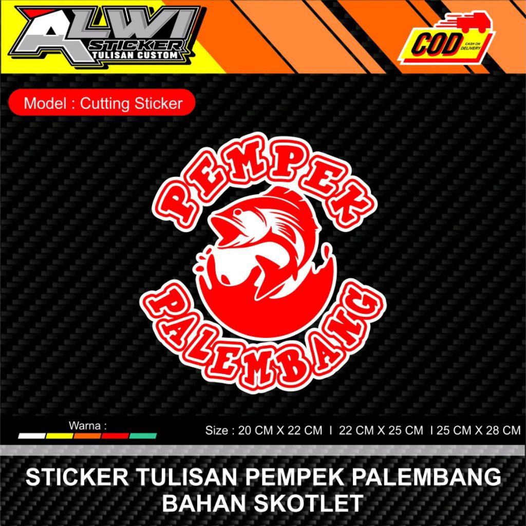 

sticker logo tulisan pempek palembang