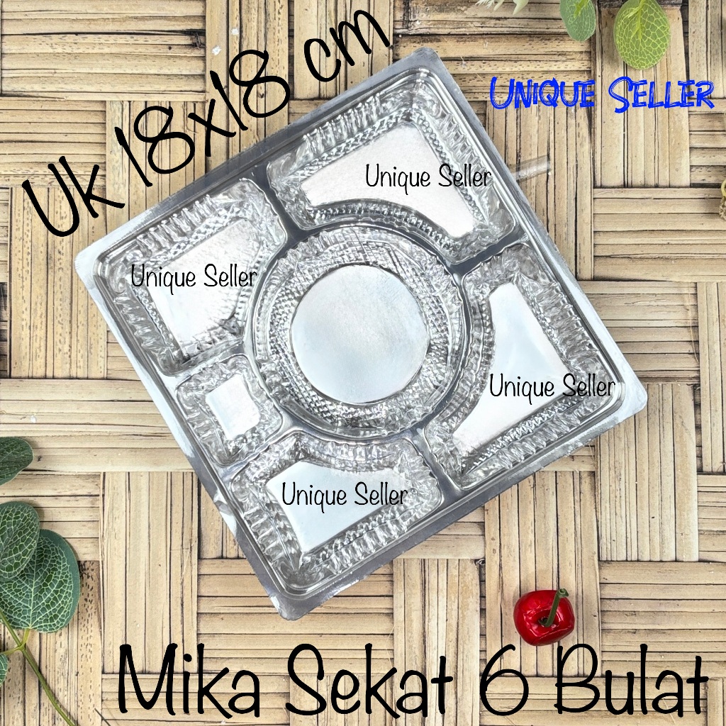 Mika Sekat 6 Bulat uk 18 20 cm isi 50 untuk Dus Nasi 18x18 20x20 Mika Sekat 6 untuk Dus Nasi 18 20
