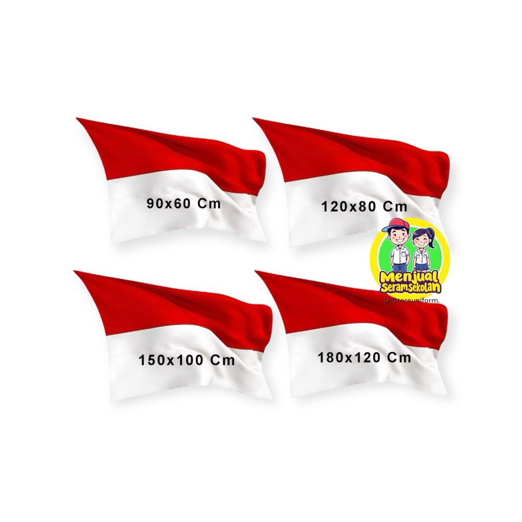 Bendera merah putih. kain satin. indonesia.