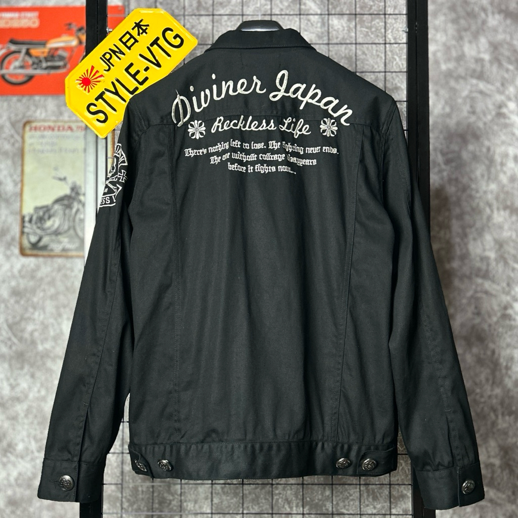 jaket trucker Diviner Japan jepang original cotton kanvas biker motor bkn sukajan tfoa crows zero mu