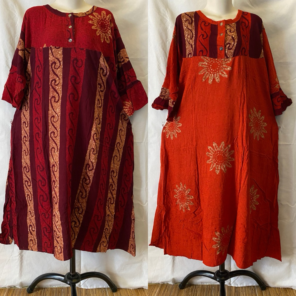 Daster Payung Jumbo Batik Cap Afika Pekalongan // Daster Jumbo LD 120 Cap Santung Premium