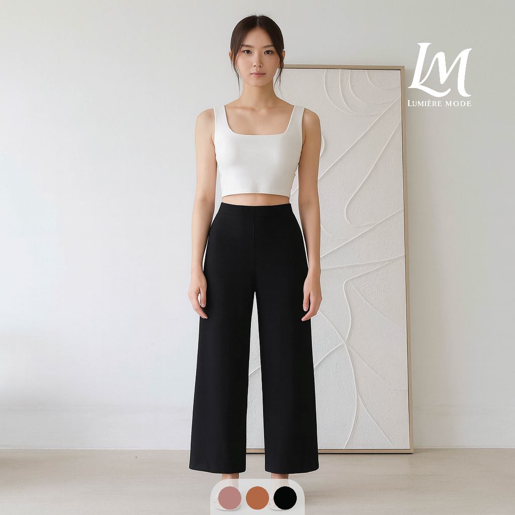 LUMIERE MODE Felia Pants - Celana Kulot Wanita - Ankle Pants - Celana Panjang Wanita