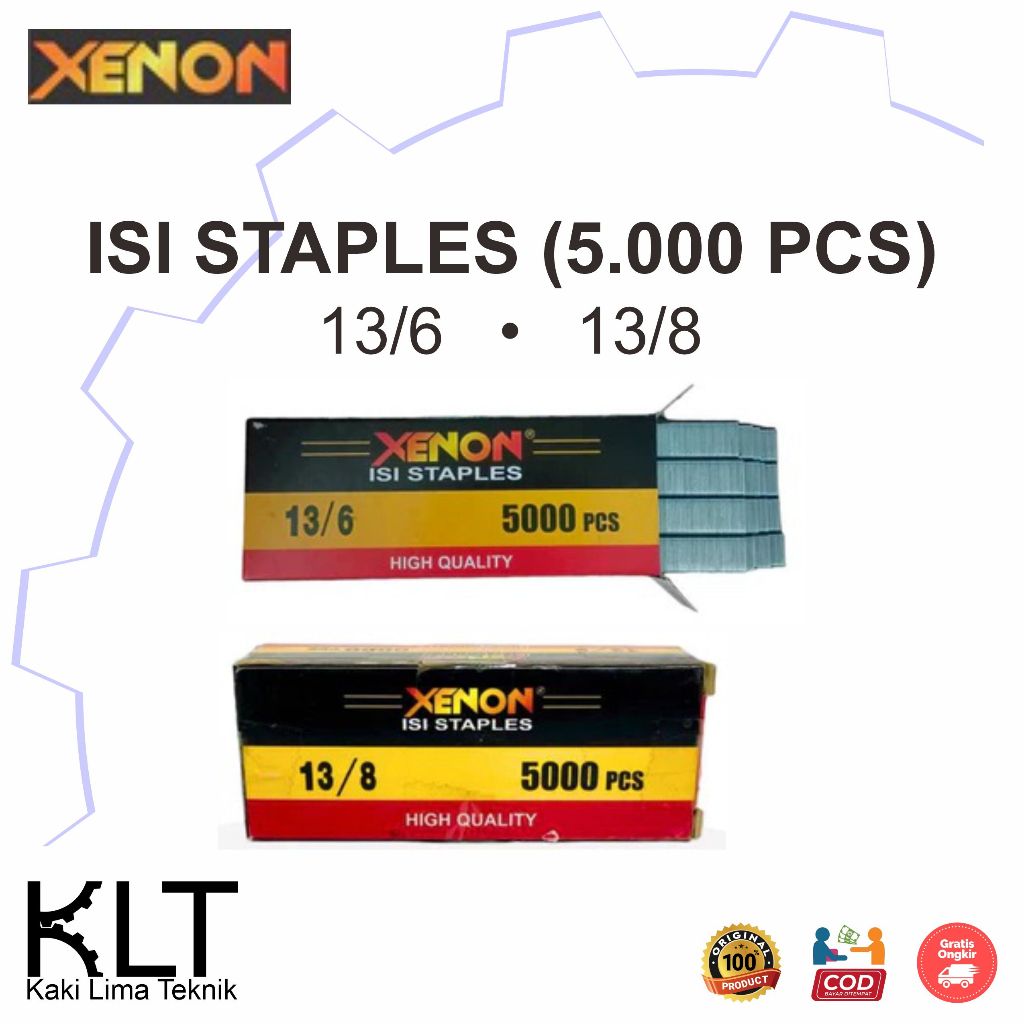

isi staples stapler refill gun stacker 13/6 13/8 Xenon isi 5.000 pcs