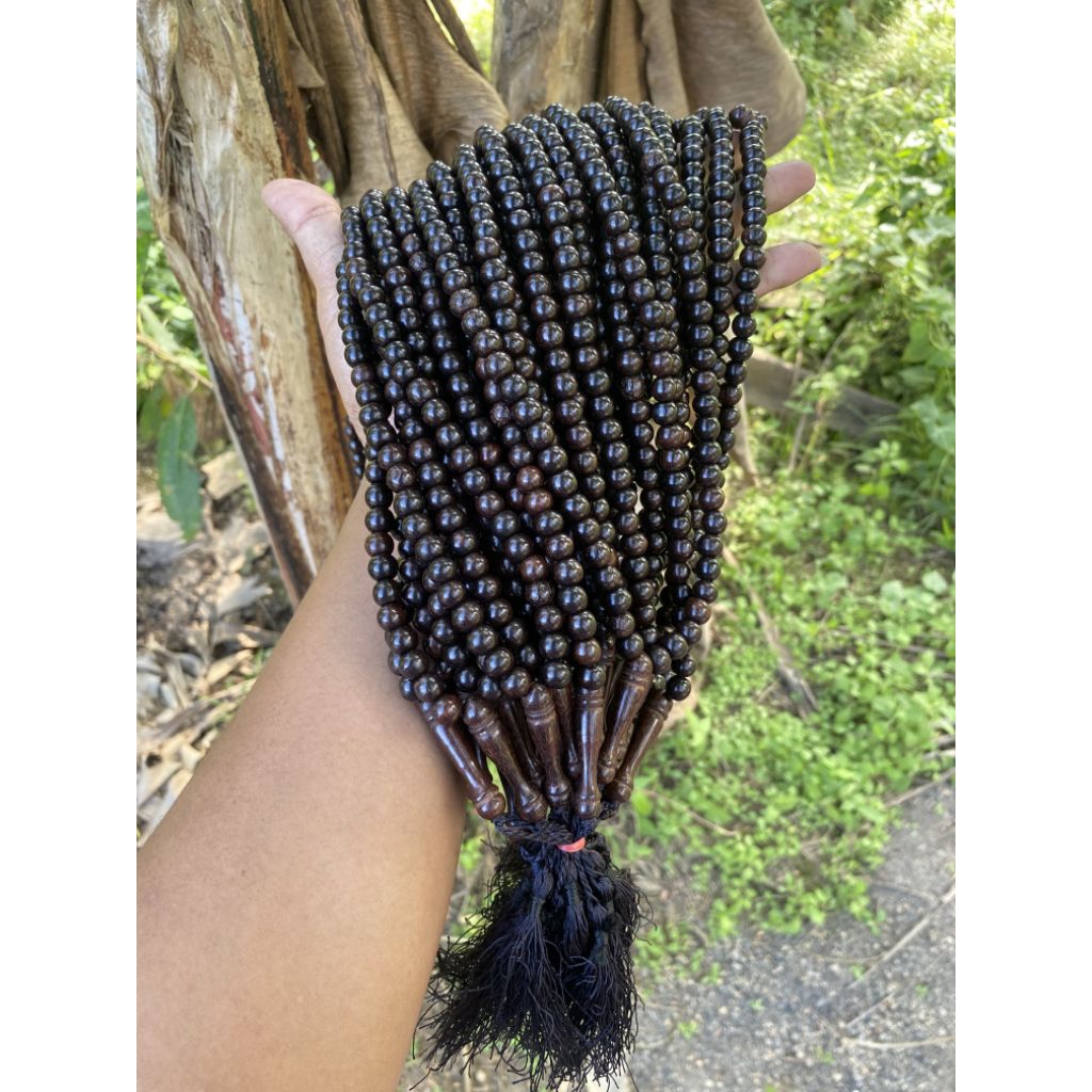tasbih kayu galih asem asli 8 MM 20 pcs tasbih galih asem 1 kodi tasbih galih asem asli tasbih kayu 