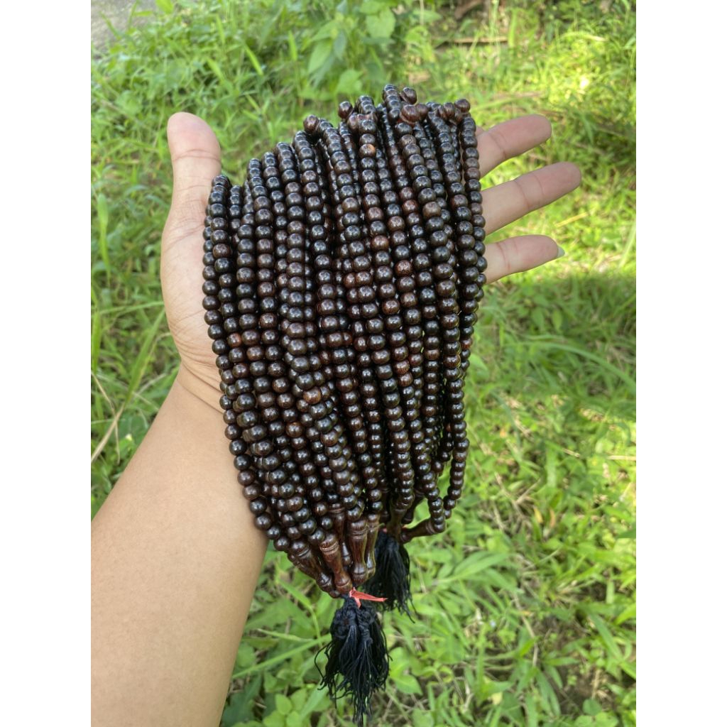 tasbih galih asem 6mm 20 pcs tasbih kayu galih asem 1 kodi tasbih kayu galih asem asli tasbih galih 