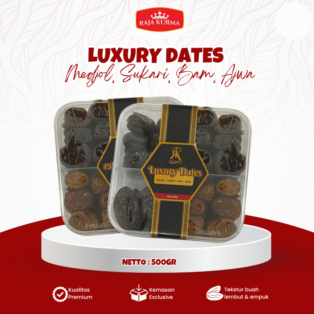 

Kurma Luxury Dates 500Gr Buah Pilihan Manis Tebal Lembut Premium Asli Libya Oleh-oleh Umroh Haji