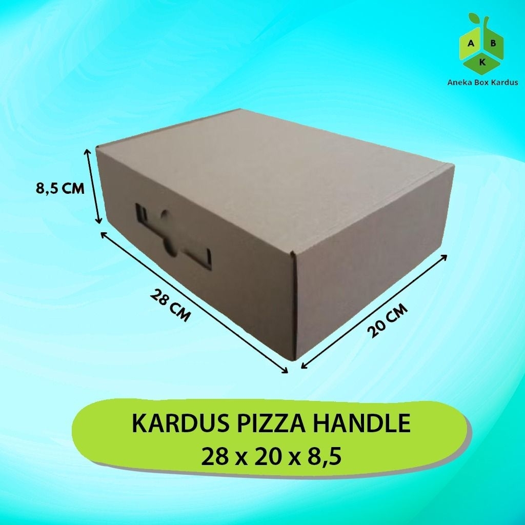 

Kardus Pizza Handle 28x20x8,5cm Kardus Kemasan Die Cut