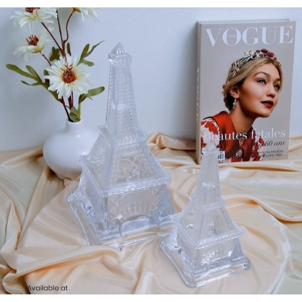 Toples kaca berbentuk menara Eiffel  Berukuran Besar Capodimonte