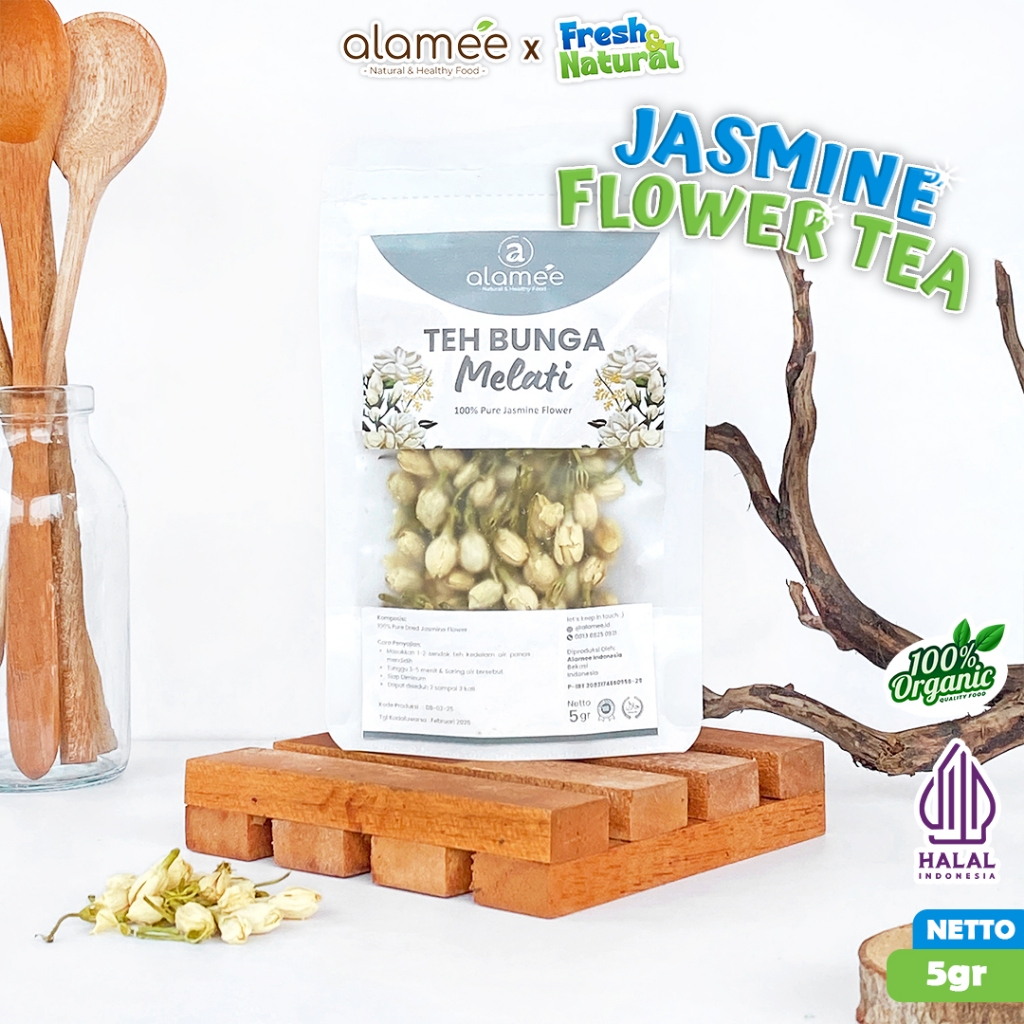 

ALAMEE Teh Bunga Jasmine Tea Flower Melati Organik Jasmin Herbal Kering Dried 5g fresh and natural