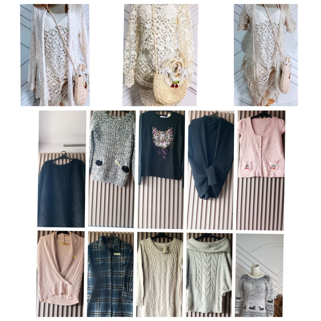 outer rajut bohemian pantai rumbai ruffles fuzzy rajut kepang