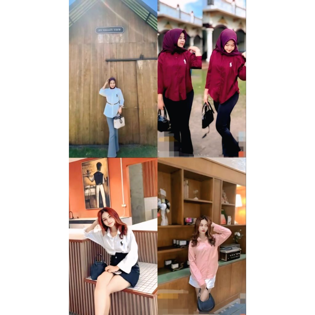 kemeja Polo Bordir Kemeja Wanita Kemeja Logo Polo