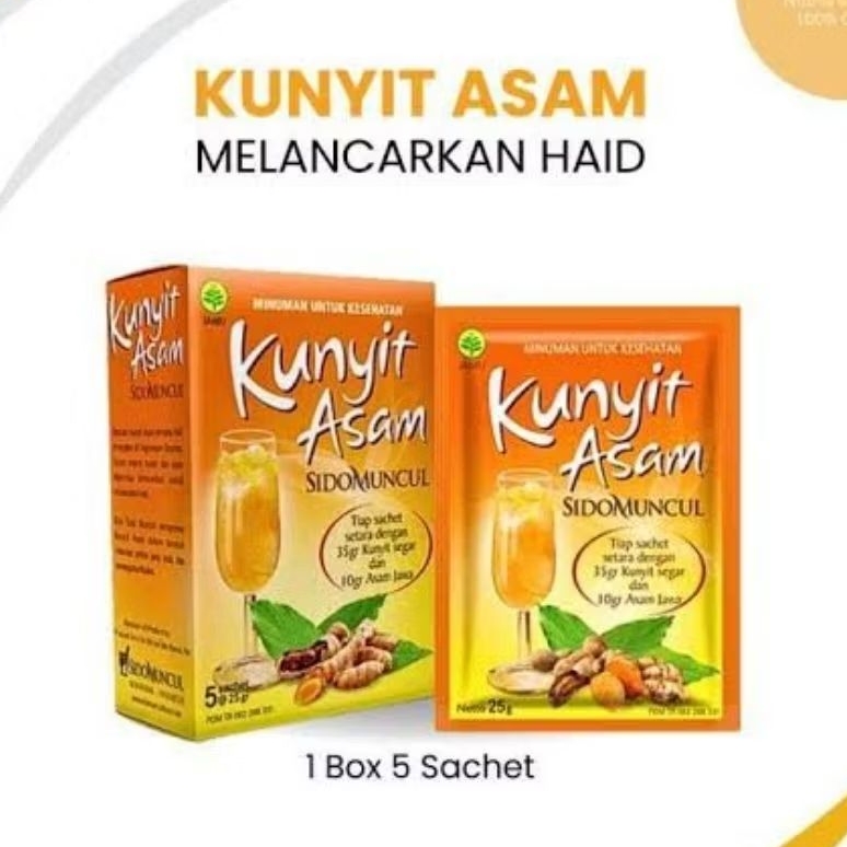 

SIDOMUNCUL KUNYIT ASAM NETTO 1 BOX ISI 5 SACHET X 25 GR muraah