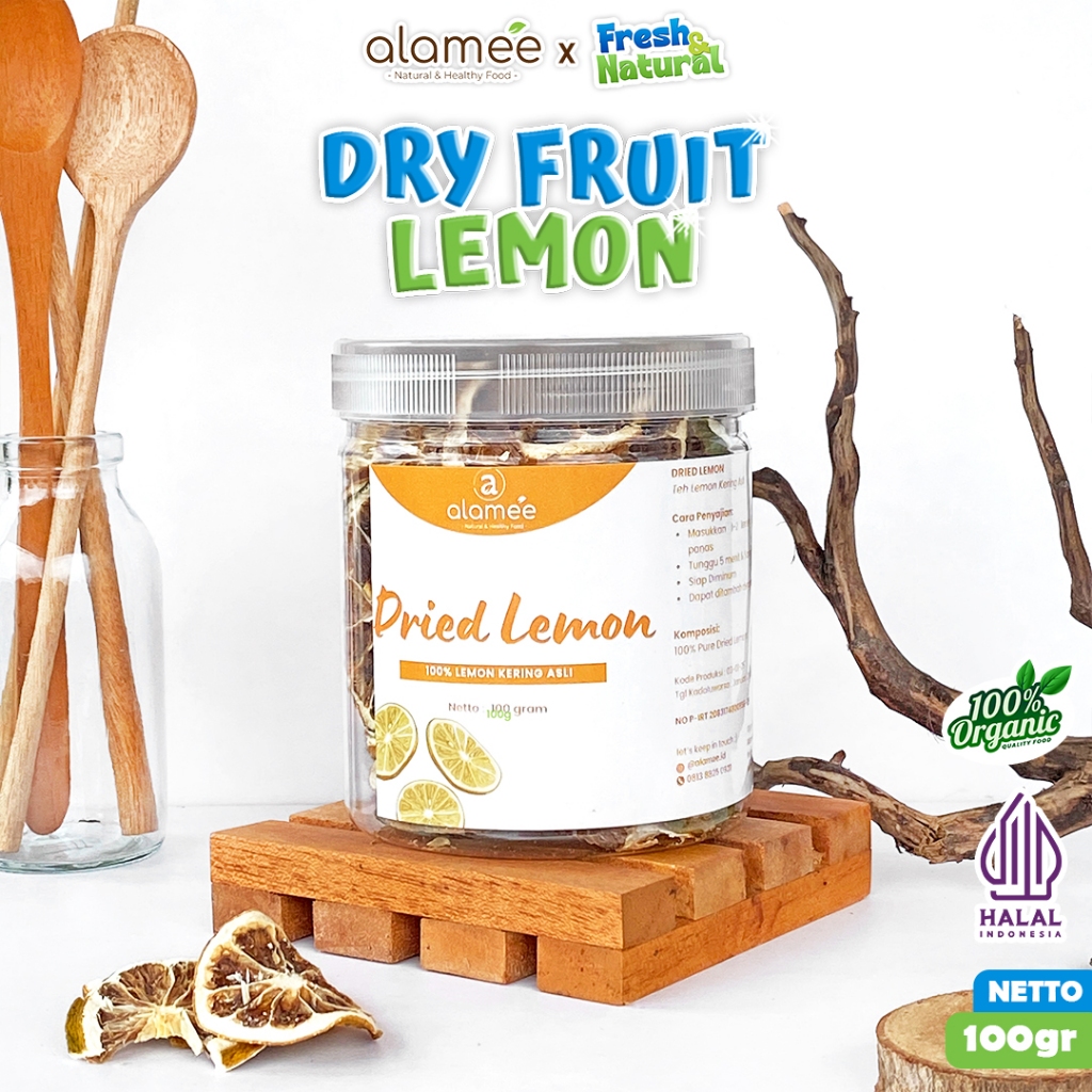 

ALAMEE Dried Lemon Tea Kering Slice Teh Herbal Iris Organik Minuman Herbal 100gr fresh and natural