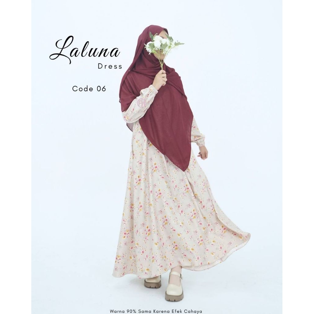 Laluna Dress Motif Pelangi Hijab (Tanpa Khimar)