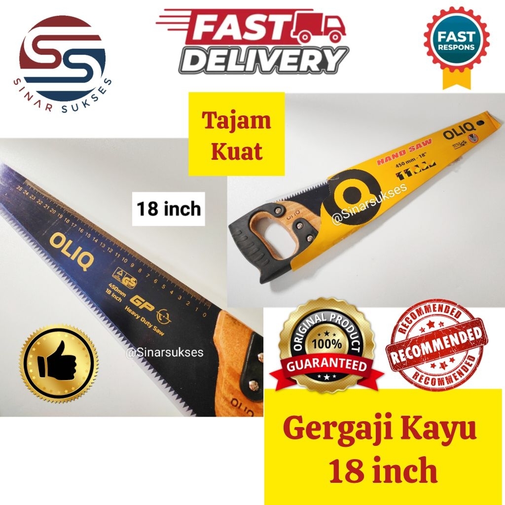 Gergaji Kayu super TAJAM Kuat 18 inch/Gergaji kayu Kuat/ Gergaji Kayu Tajam/ Gergaji Kayu Awet/ Gerg