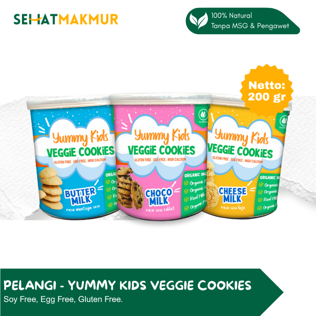 

Pelangi Healthy Cookies - Yummy Kids Veggie Cookies (MPASI, Gluten Free, Soy Free, Egg Free))