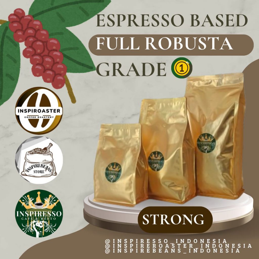 

ROASTED BEANS ROBUSTA STRONG Grade 1 (1000 gr/1 kg) & (500 gr)
