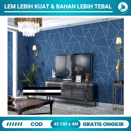 [Bisa COD] Wallpaper Dinding Ruang Tamu Minimalis Wallpaper Dinding Keramik Wallpaper Motif Keramik