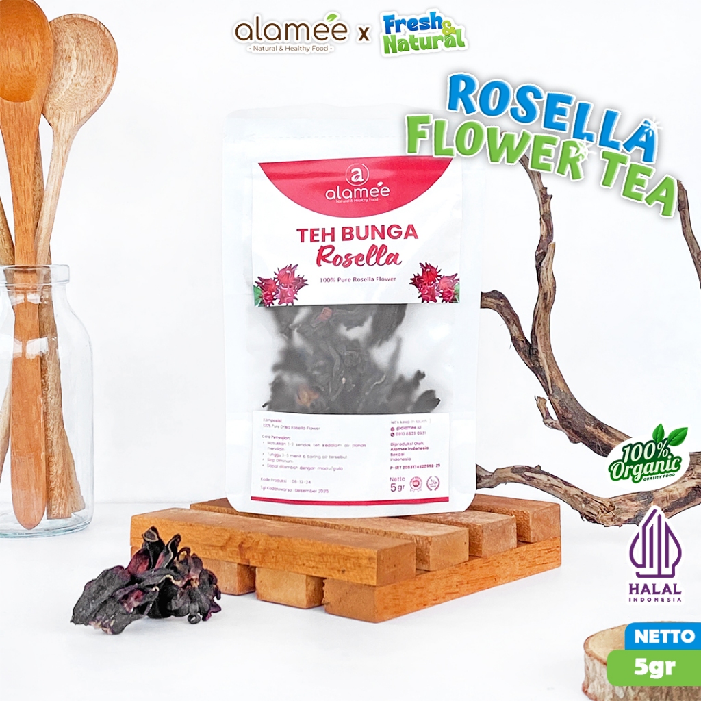 

Teh Bunga Rosella Tea Siap Saji Seduh Sehat 5gr Organic Organik Herbal Alami fresh and natural