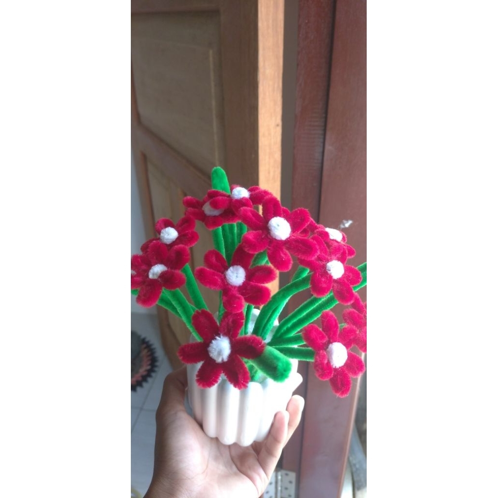 BungaHias/Bunga hias kawat bulu /bunga hias meja/bunga kawat bulu/bunga hias palsu /bunga palsu