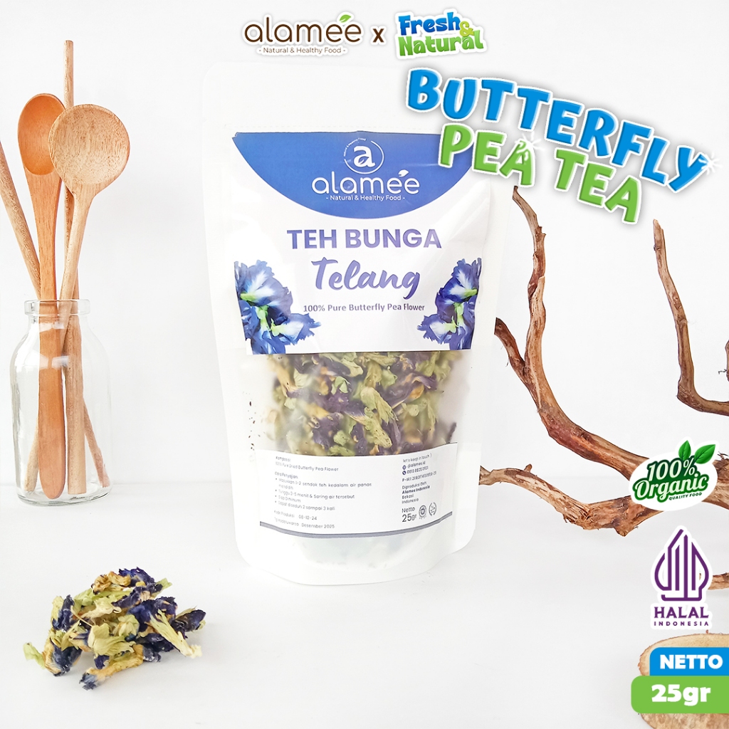 

Teh Bunga Telang Kering Butterfly Pea Tea Teh Herbal Organik Alami 25 Gr fresh and natural