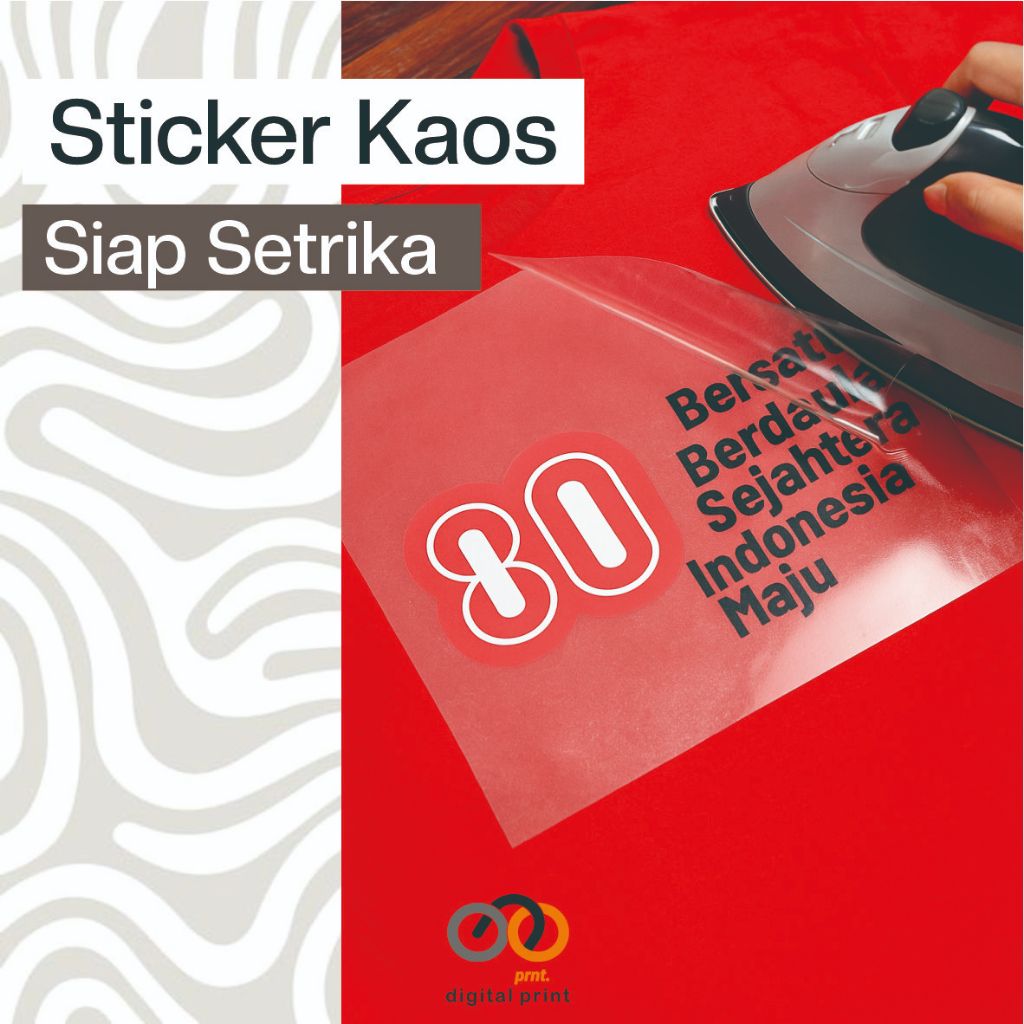 

Sablon sticker setrika DTF tema 17 Agustus HUT RI ke 80 sehari jadi ukuran logo