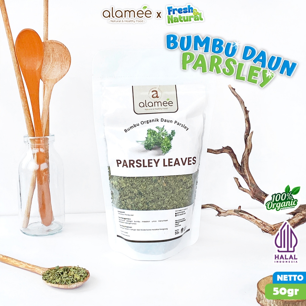 

ALAMEE Parsley Kering Dried Persley Flakes Daun Peterseli Leaves Garnish 50g fresh and natural