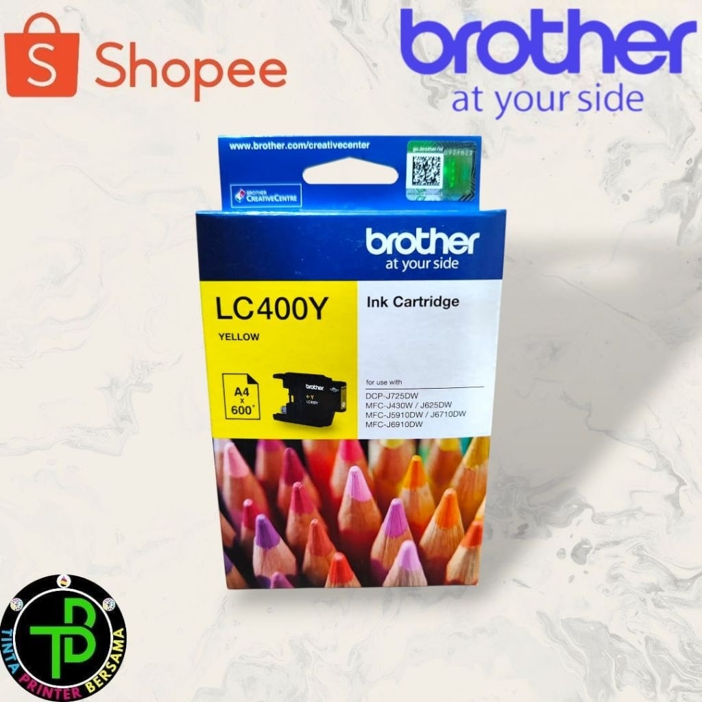 Tinta Brother Lc400 Yellow DCP-J725DW- MFC-J430W- MFC-J625DW- MFC-J5910DW- MFC-J6710DW- MFC-J6910DW 