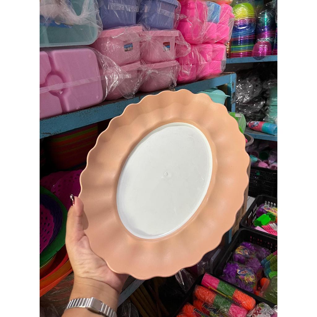 [12 pcs] Piring Oval Plastik Lodor Hikari | Wadah Sajian Makanan Besar Food Grade PP5