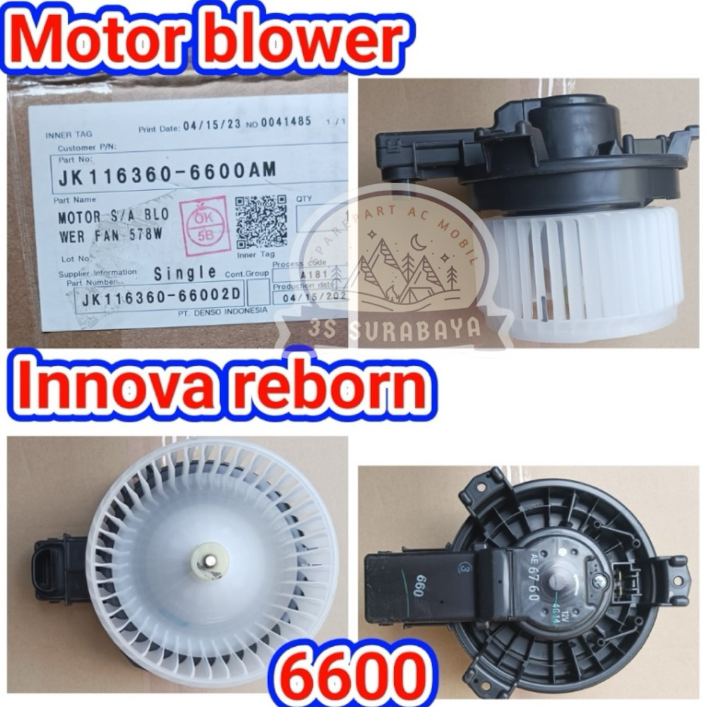Motor Blower Innova reborn 2016-2024 DENSO ASLI Bagian depan Ac mobil Fortuner VRZ ac mobil Toyota (