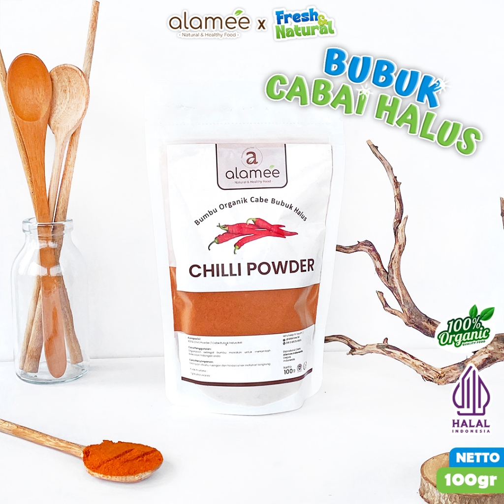 

Bumbu Cabe Cabai Bubuk Kering Halus Pedas Chilli Seasoning Powder Cabai 100g fresh and natural