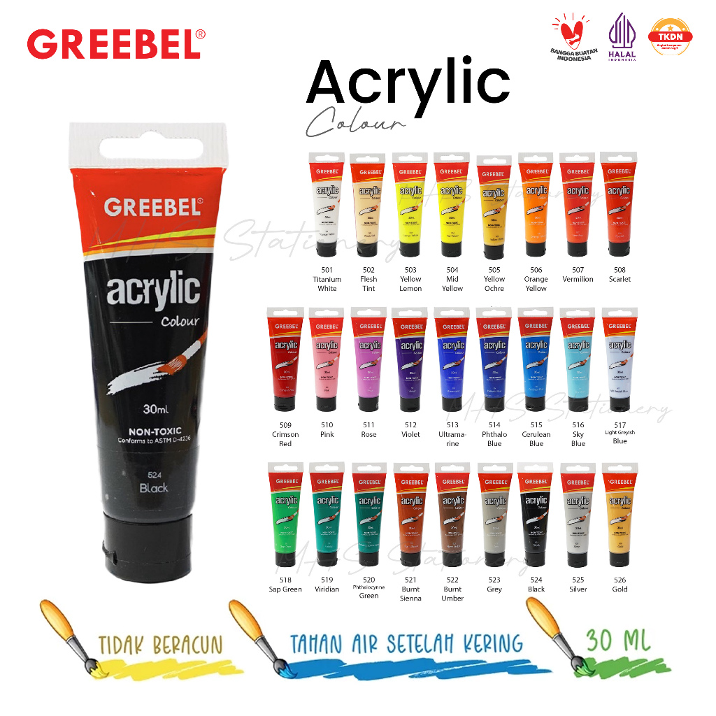 

GREEBEL Cat Akrilik Acrylic Paint Colours 30 ml
