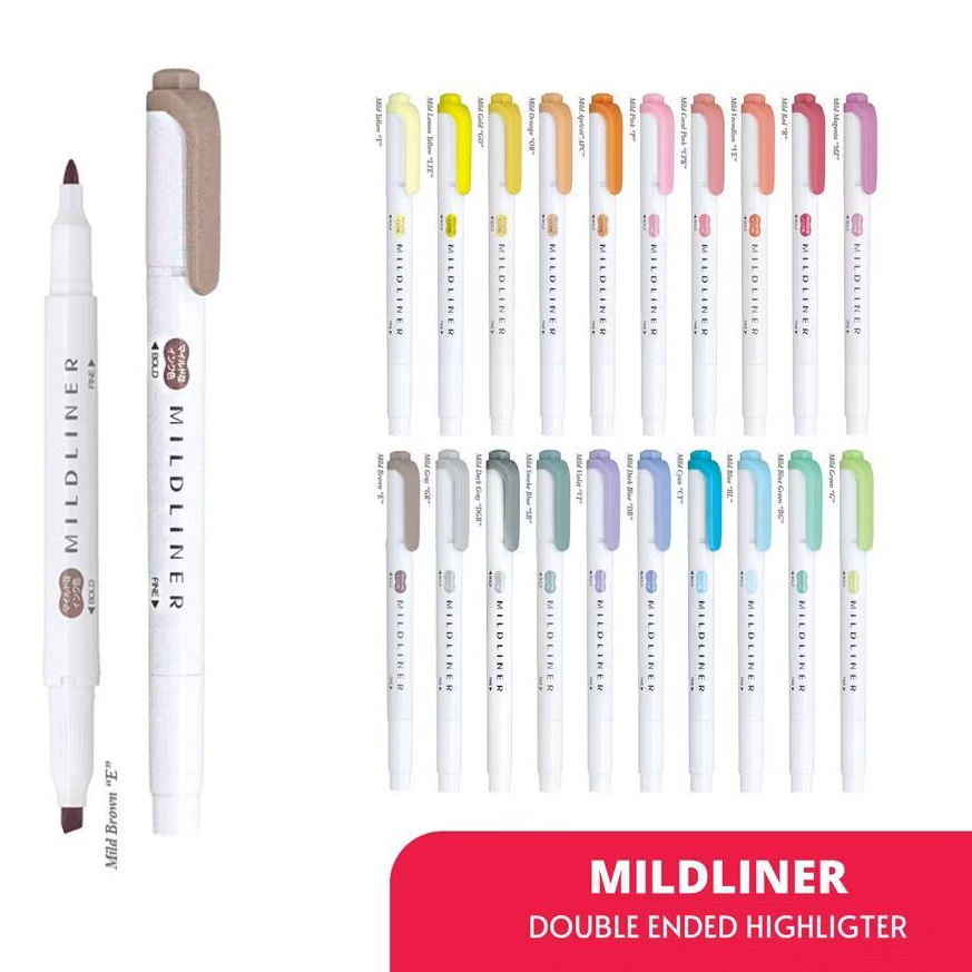

Asaba Stationery - Zebra Mildliner Pen/Highlighter Pen/Penanda Pen Warna (ZEBRA Mildliner Double Side Highlighter Dua Sisi Water Based Marker Spidol Warna)