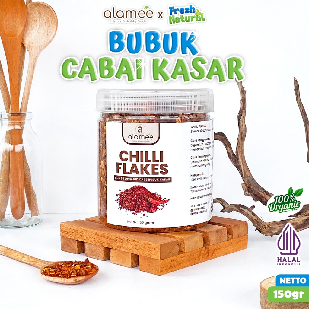 

Cabe Bubuk Kasar Chilli Flakes Cabai Bumbu Organik Rempah Tanpa Campuran fresh and natural