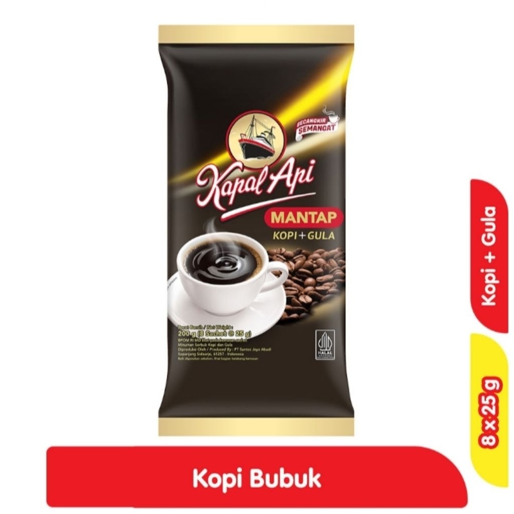 

Kapal Api Mantap Kopi Instant + Gula 8 x 25 g