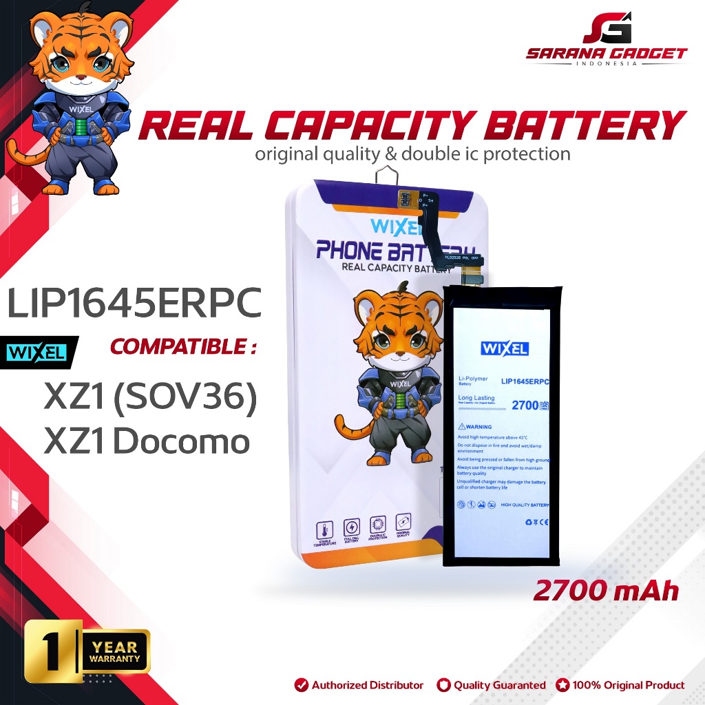 WIXEL Baterai Sony Xperia XZ1 Docomo AU SOV36 SO-01K LIP1645ERPC Double Power Real Capacity Batre Ba