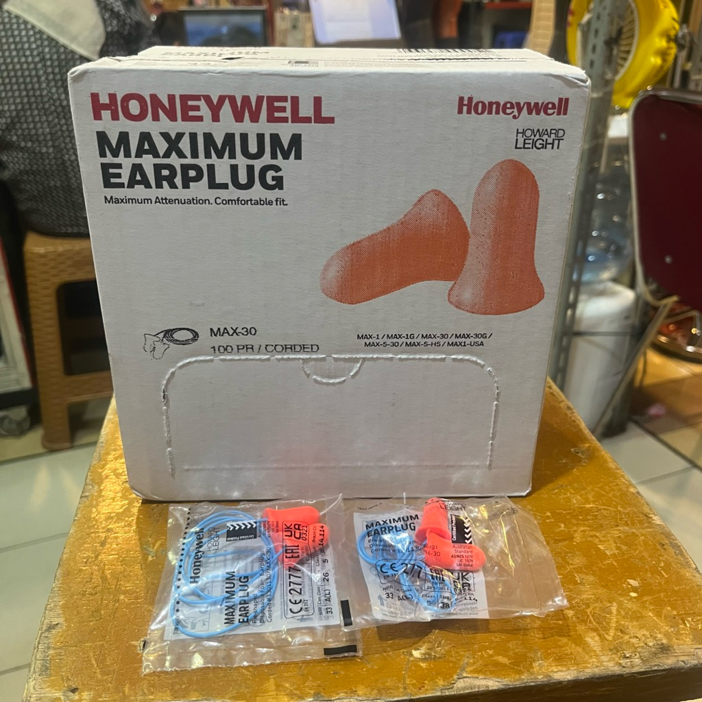 Earplug Honeywell Corded Max 30 Original / Earplug Mac 30 Howard Leight Honeywell Tali