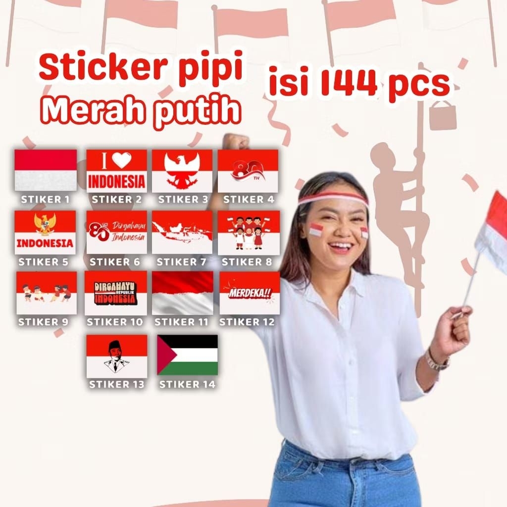 

STIKER MERAH PUTIH || STIKER PIPI || STIKER WAJAH || STIKER HUT RI