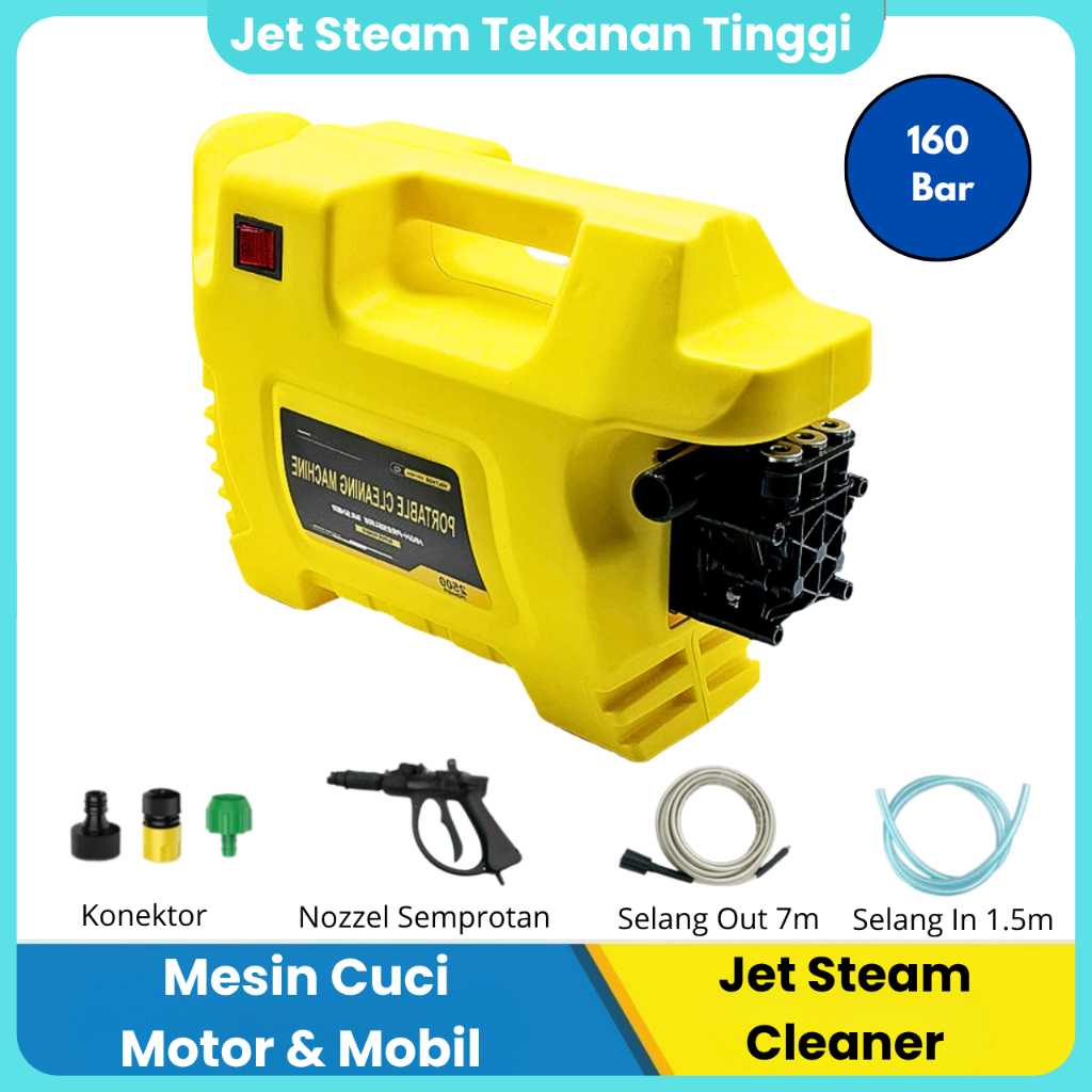 Mesin Cuci Steam Mobil Motor Portable Alat Cuci Steam Tekanan Tinggi High Pressure Washer 220V