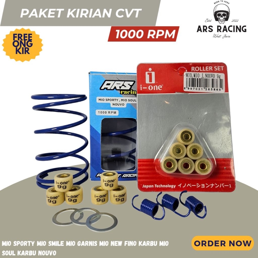 PAKET FULL UPGRADE CVT MIO MIO SPORTY MIO SMILE MIO GARNIS NOUVO 1000 RPM PER CVT RACING ROLLER DAN 