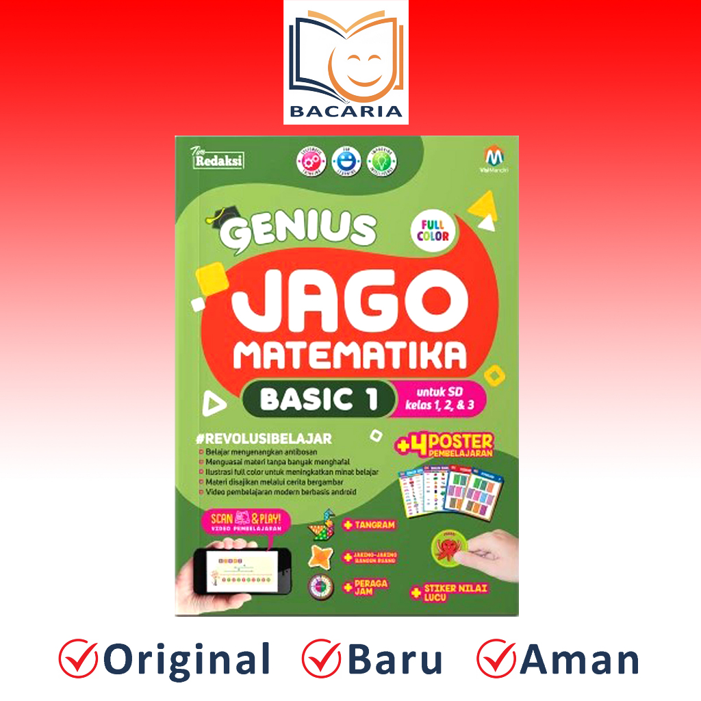 Buku Genius Jago Matematika Basic 1 untuk Anak SD Kelas 1 2 3 Belajar MTK Dasar