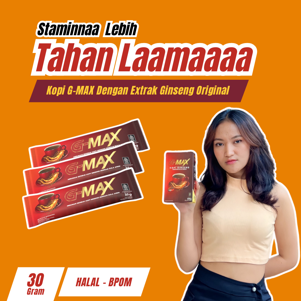 

Kopi G-MAX Dengan Xtrak Ginseng Original 30 Gr 3 Sachet Tahan Laamaaa