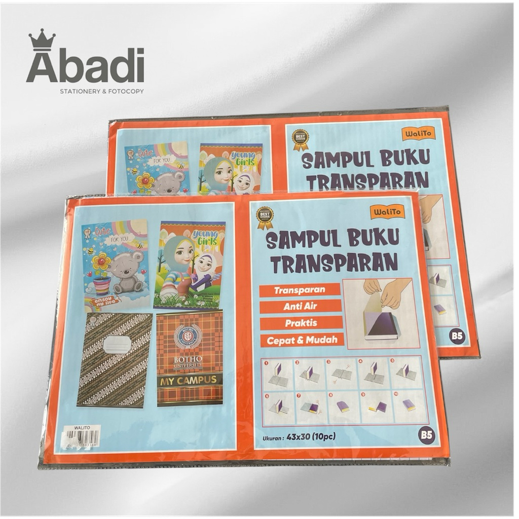 

Sampul Buku Sticker,Plindung Buku Isi 10 Lembar ukuran B5