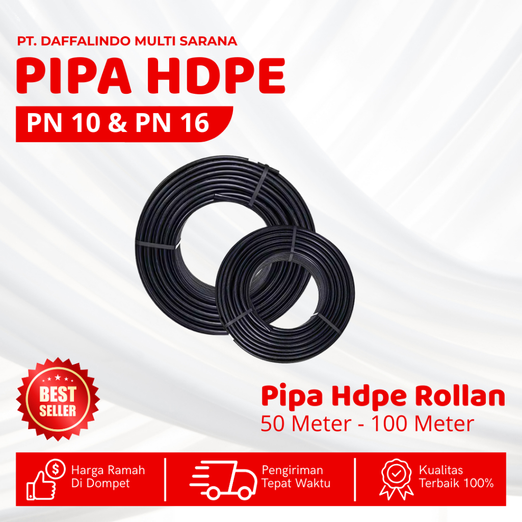 Rucika Pipa Hdpe Black Ukuran 2 Inch | Pipa Hdpe SDR 11 PN 16