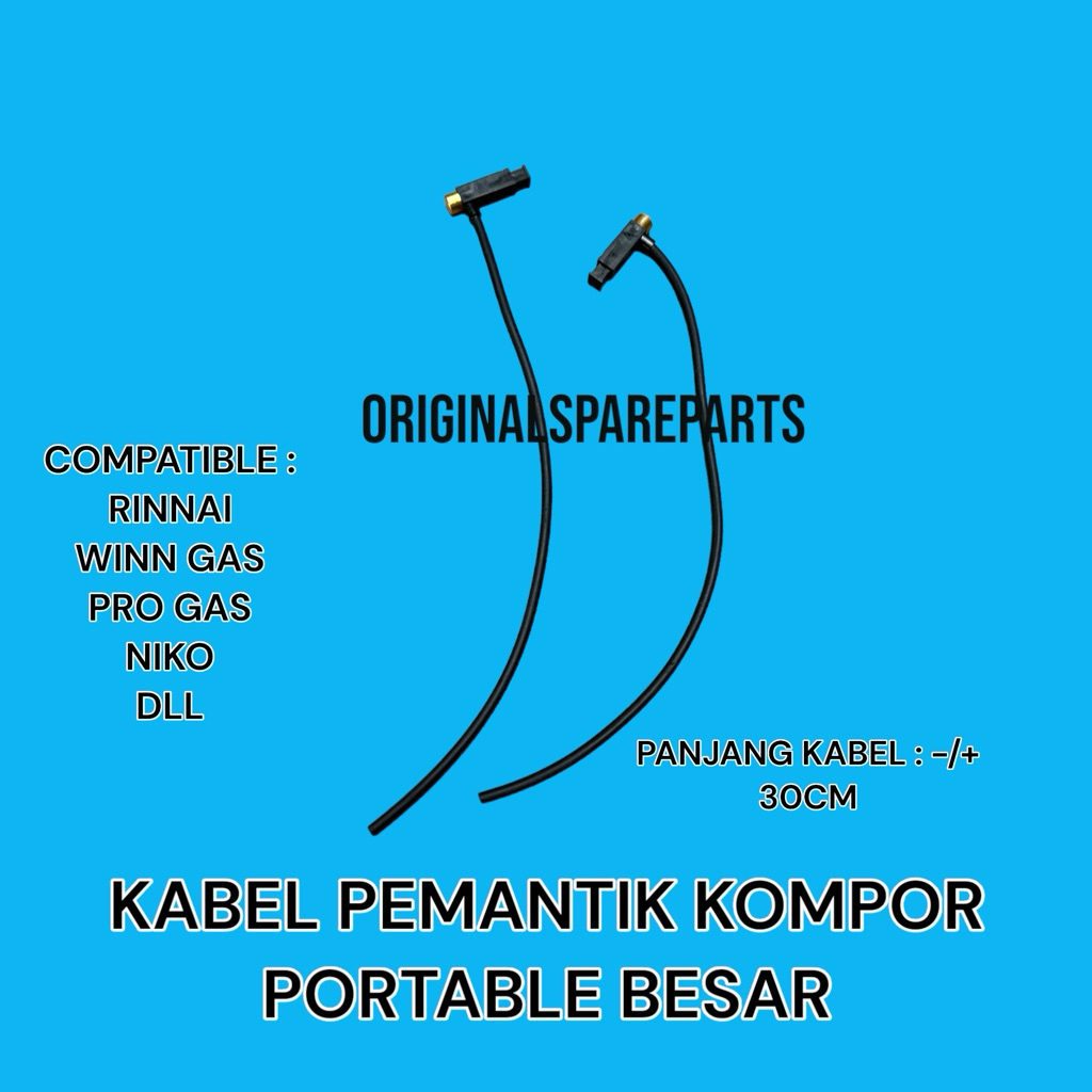 KABEL PEMANTIK KOMPOR GAS PORTABLE BESAR / PEMANTIK KABEL KOMPOR PORTABLE HITAM