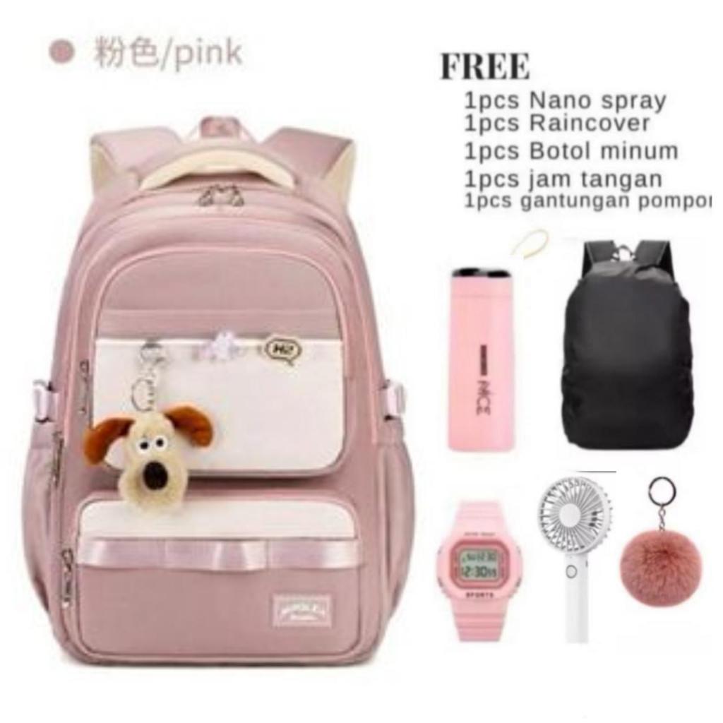 Tas Ransel Sekolah Jianglida Tas Backpack Wanita Perempuan Tas Sekolah Fhasion Wanita SD SMP SMA Tas