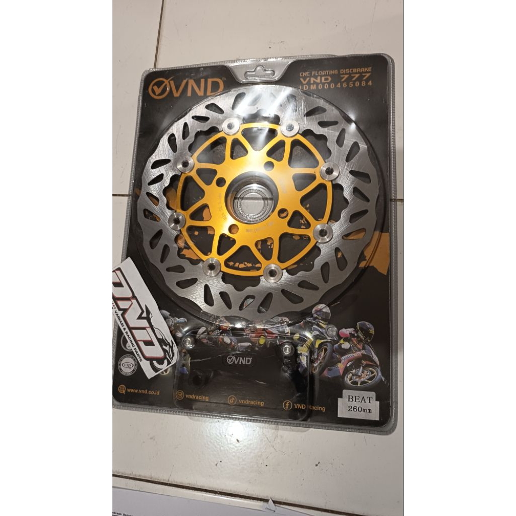 VND Disc piringan cakram beat 260mm vnd ak777 cnc floating/Piringan depan cakram beat 260mm vnd ak77